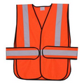Orange Solid Side Strap Safety Vest